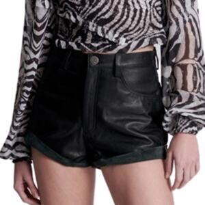 AGOLDE Recycled Leather Angled Hem Short 1.0 NWT Size 26